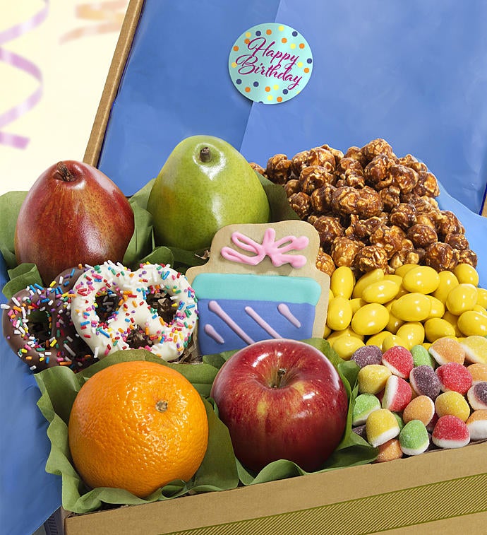 Happy Birthday Fruit & Sweets Box